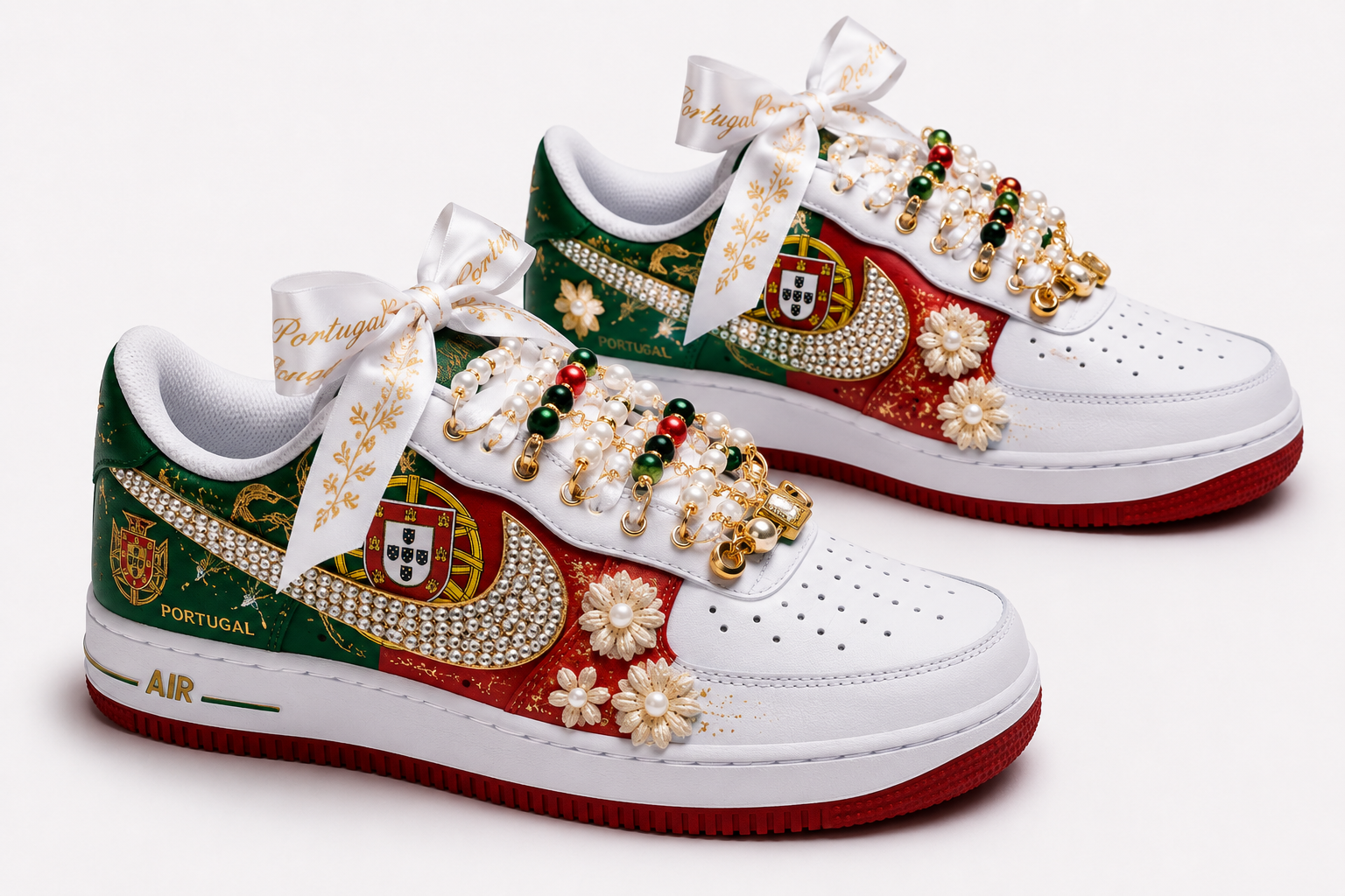 CUSTOM AF1 PORTUGAL FLAG WITH FLORALS DETAILS – WC EDITION