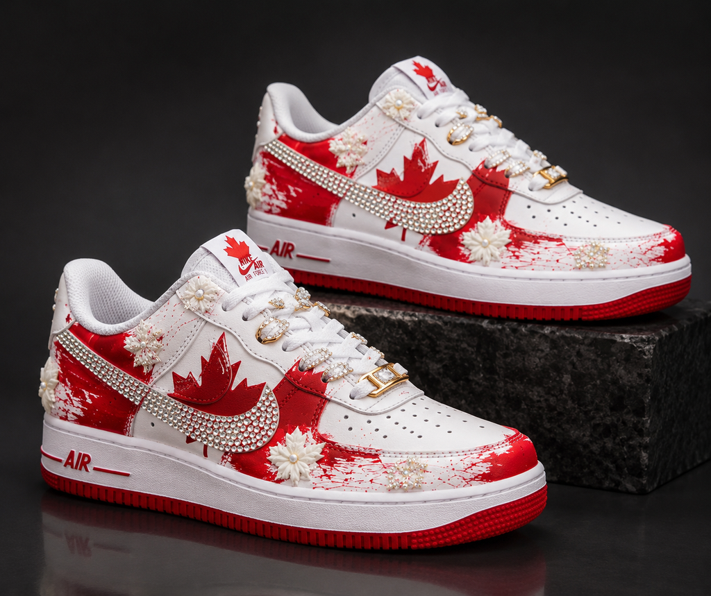 CUSTOM AF1 CANADA FLAG WITH FLORALS DETAILS – WC EDITION