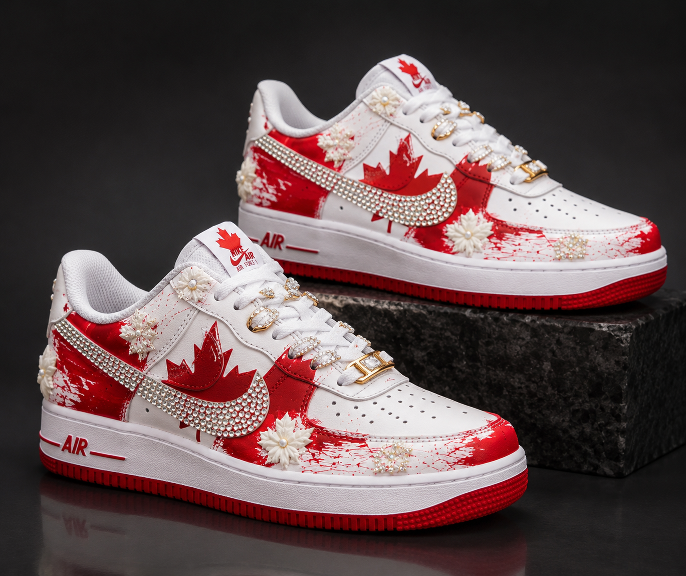 CUSTOM AF1 CANADA FLAG WITH FLORALS DETAILS – WC EDITION