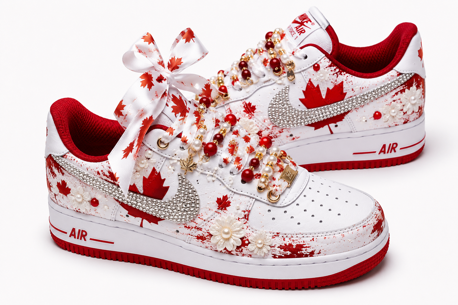 CUSTOM AF1 CANADA FLAG WITH FLORALS DETAILS – WC EDITION