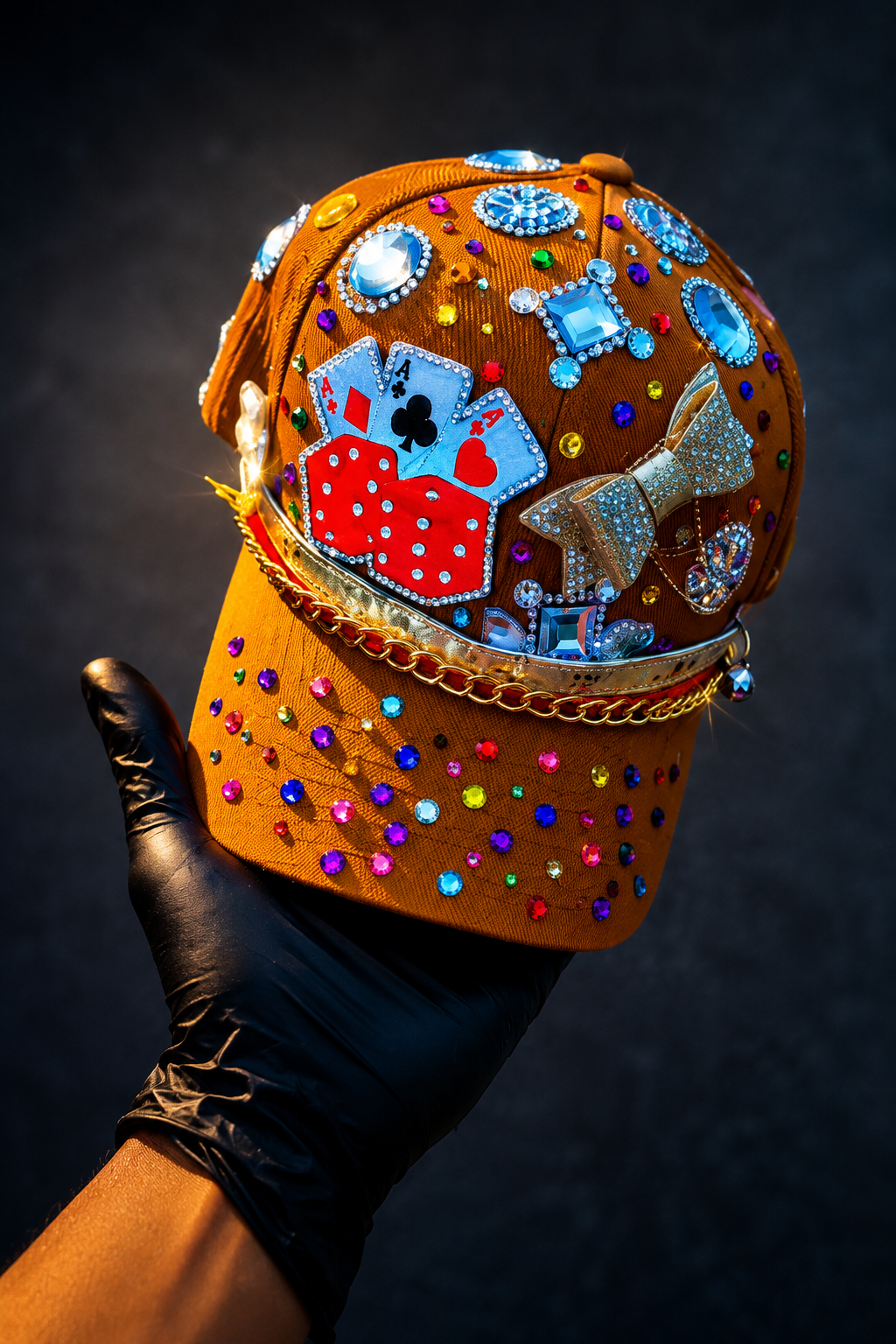 CUSTOM HANDMADE BROWN CAP