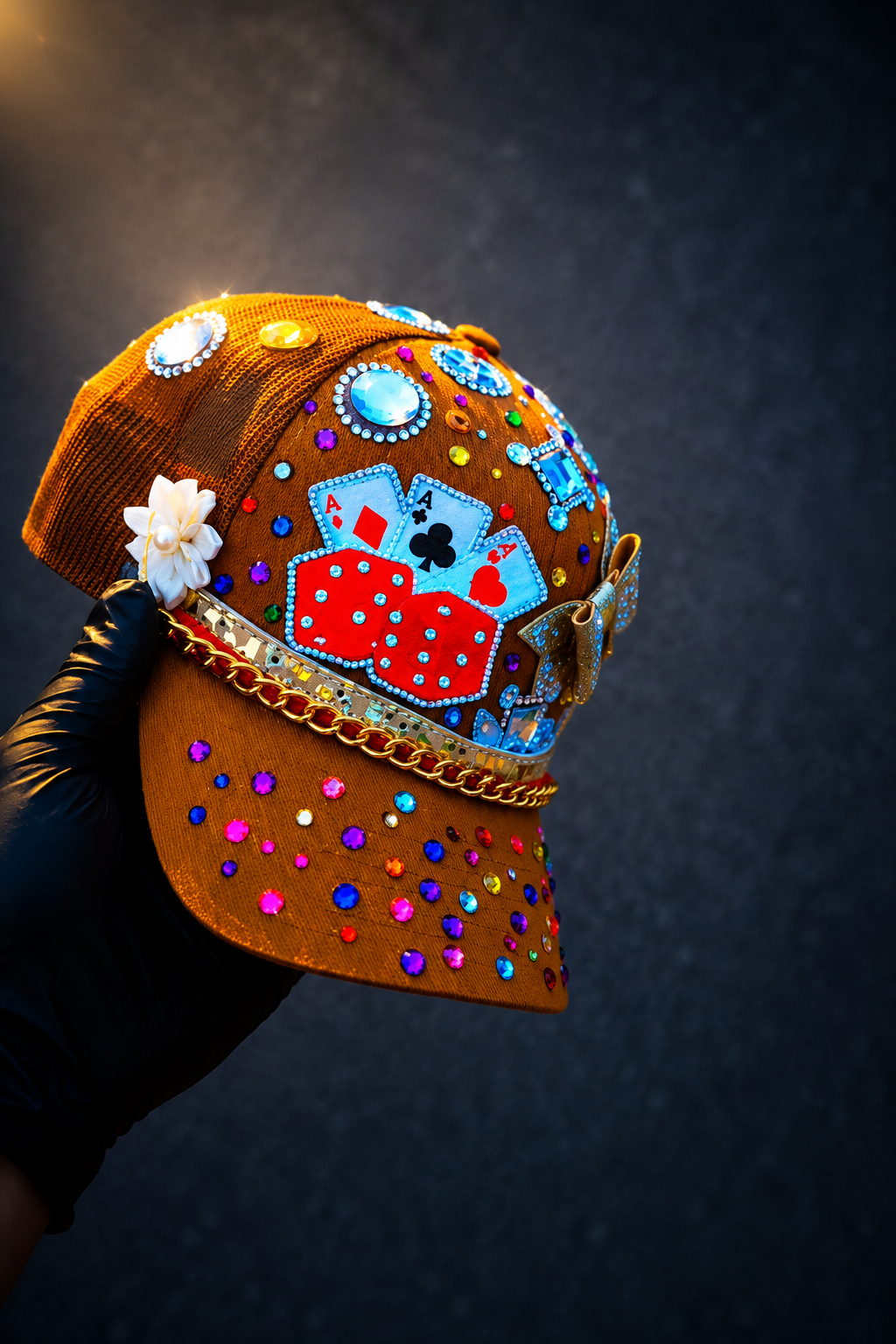 CUSTOM HANDMADE BROWN CAP